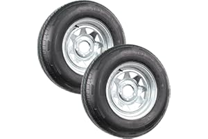 eCustomrim 2-Pack Radial Trailer Tire On Rim ST205/75R14 Load Range D 14" 5 Lug Galvanized Spoke Wheel - 6 Year Warranty w/Free Roadside