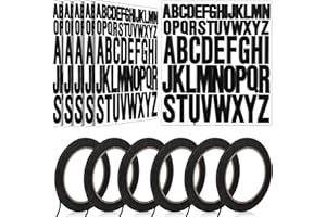 Fuyoooo 312Pcs 2+1 Inch Whiteboard Letter with 6 Roll 1/8'' 108ft Whiteboard Thin Tape Self Adhesive Alphabet Sticker Pinstripe Graphic Chart Tape Stick on Letter for Back to School Classroom(Black)