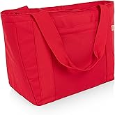PICNIC TIME Topanga Cooler 2.0 Tote Bag, Versatile Insulated Cooler Bag with 24-Can Capacity, Soft Insulated Tote with Water-Resistant Interior Liner, Long Straps, and Exterior Pocket, (Red)