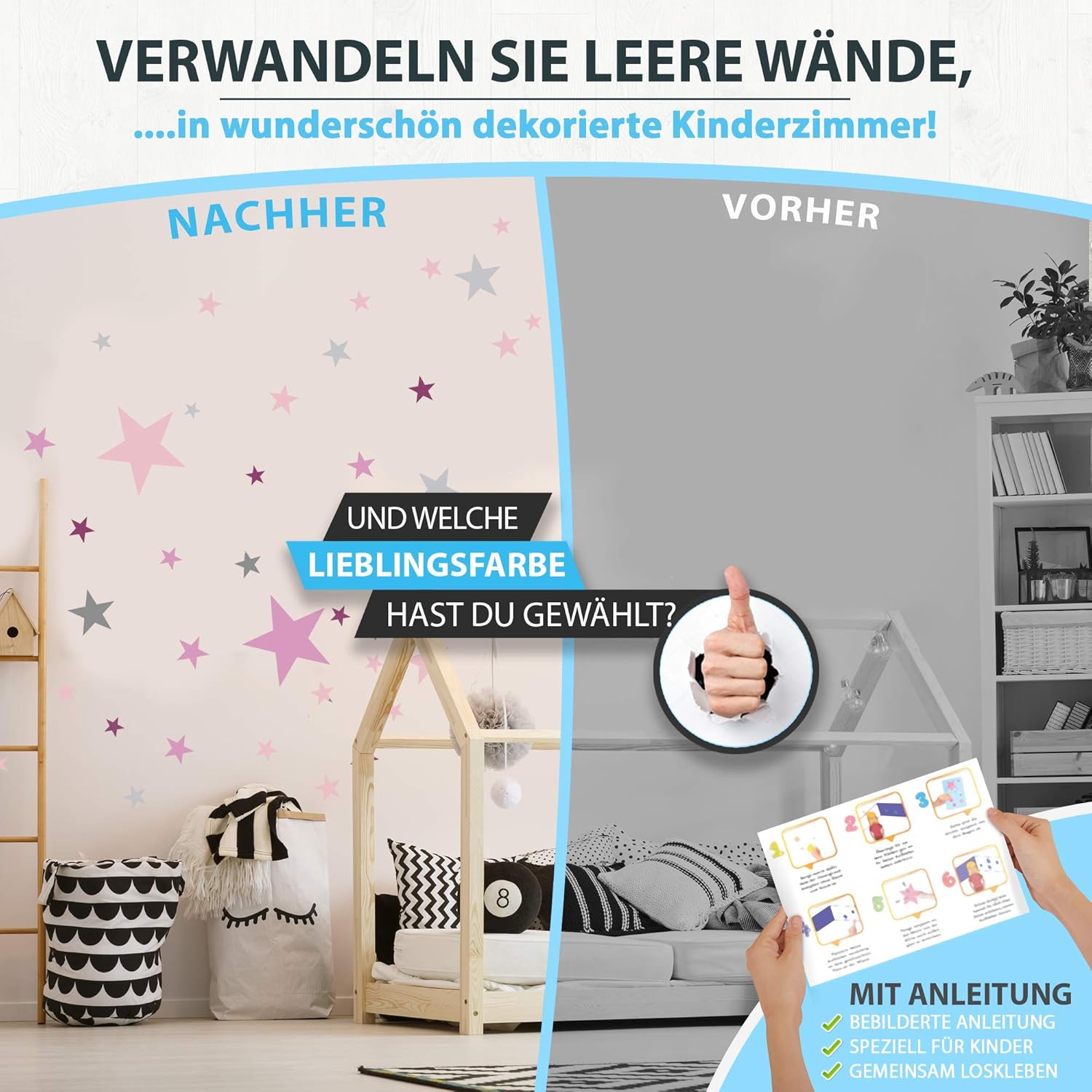 Erstausstattung Auf Rauhfaser Schwarz Baby Sternenhimmel Zum Kleben Wandaufkleber Sticker Wanddeko Wandsticker Set 100 Sterne Wandtattoo Furs Kinderzimmer Pastell Farben Kleinkinder Wandfolie Dekoartikel Fur Baby Kleinkinderzimmer Wanddekoration
