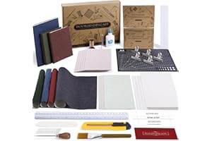 FOGWOWO 145Pcs Bookbinding Supplies Book Binding Kits for Beginners,Book Making Kit with A5 Paper Books Cloth Awl,Complete Bookbinding Kit Tools Materials with Instructions and Video Tutorials for DIY Crafts