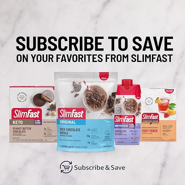 SLIMFAST MEAL REPLACEMENT SHAKE, ORIGINAL CREAMY MILK CHOCOLATE, 10G OF READY TO DRINK PROTEIN FOR WEIGHT LOSS, 11 FL. OZ BOTTLE, 4 COUNT (PACKAGING MAY VARY)