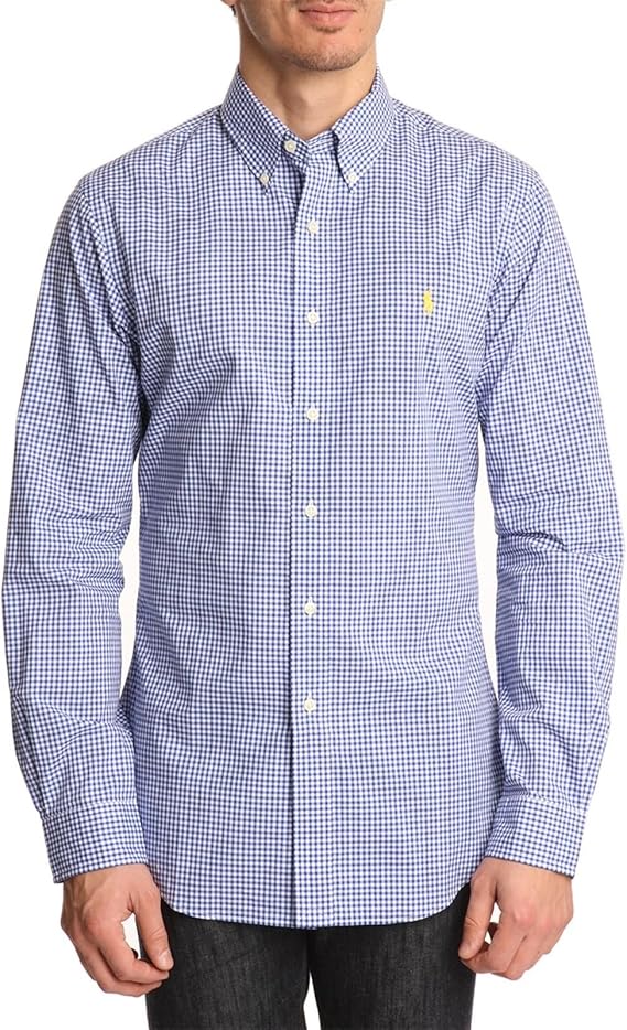 Polo Ralph Lauren Hemden tailliert Herren Hemd Vichy blau S Amazon.de Bekleidung