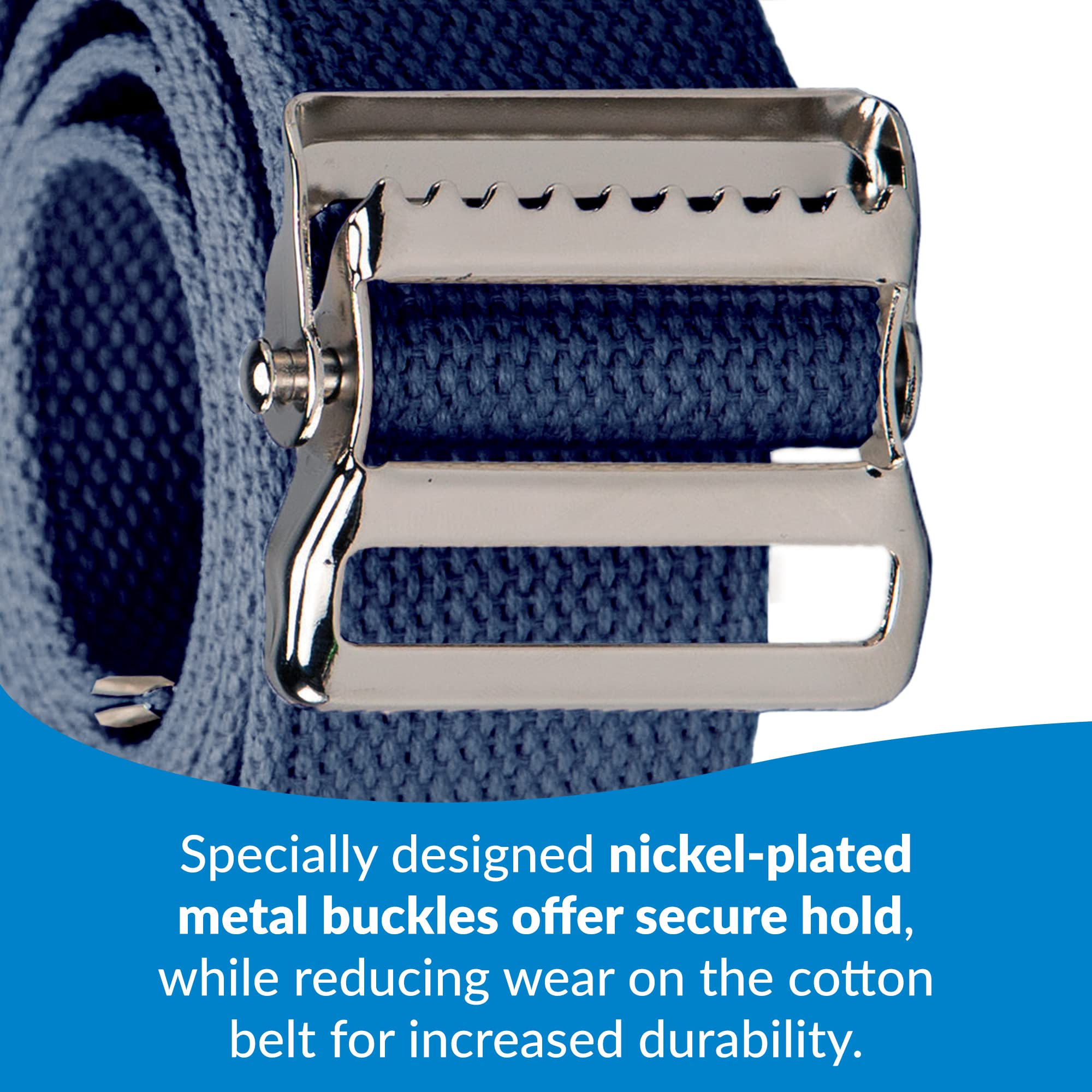 TIDI Posey Gait Belt, Navy Blue, Long, 74” – Walking Belt & Gait Belt – Quantity: 1 – Medical Supplies for Nurses, Physical Therapy & Home Care (6528L)