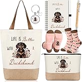 Sadnyy 6pcs Gifts for Women Unique Gift Set with Novelty Socks Makeup Bag Keychain Notebook Tote Bag and Pen Birthday Gifts