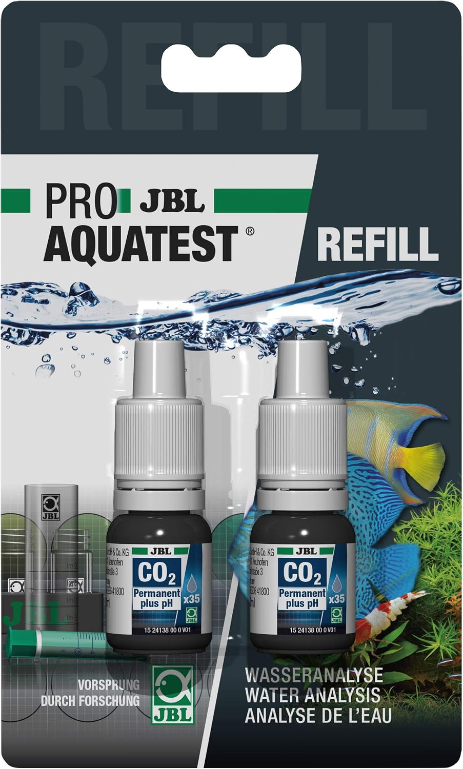 JBL Water Test Refill, for freshwater aquariums ProAquaTest CO2-pH Permanent Refill, 2 units, white / transparent / black, Small - Image 3