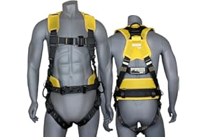 AFP Demon Comfortable Fall Protection Harness Kit – OSHA/ANSI PPE Full Body Safety Harness for Construction Work