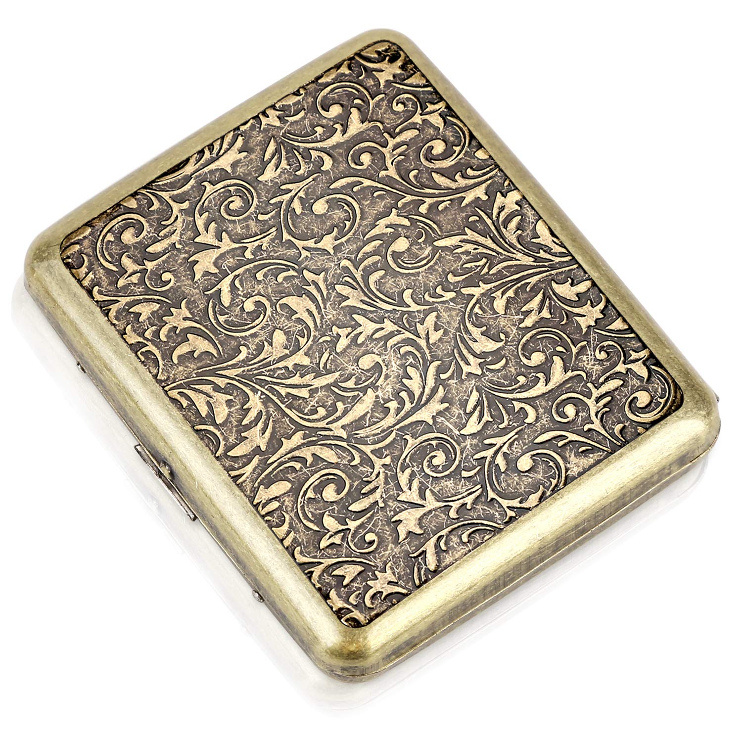 CaLeQi Cigarette Case Holds 20，Crazy Grass Series Golden