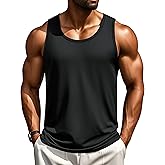 Cotrasen Men's Tank Top UPF 50+ Sleeveless Shirt Cotton Moisture Wicking Casual Gym Workout Shirts Cooling Muscle Tee Shirt
