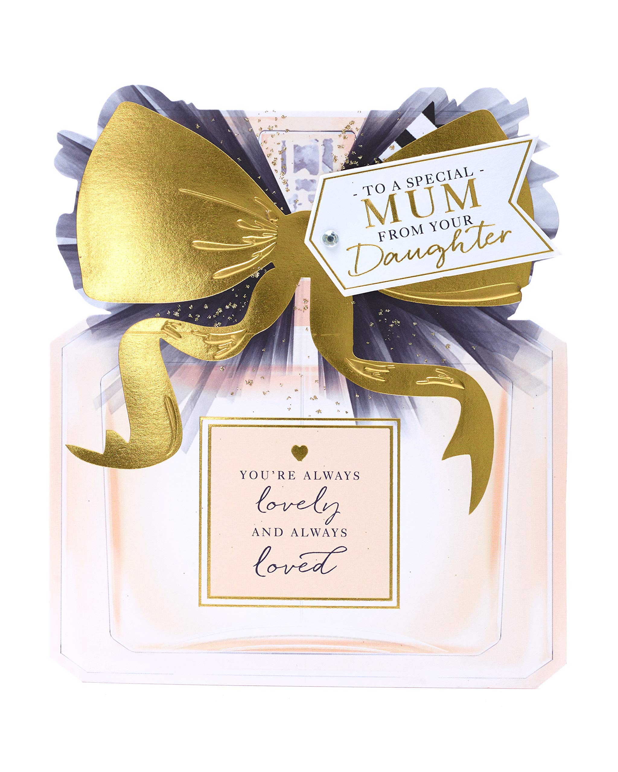 UK Greetings Mother's Day Card from Daughter With Envelope - Perfume Bottle Design