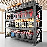 RAVIGIN 3000LBS Storage Shelves, 48" W Garage Shelving Heavy Duty Metal Adjustable Garage Shelves, Shelving Units Industrial Shelving for Warehouse, 48" W x 23.7" D x 70" H, Black