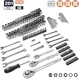 Amazon Basics Socket Set 201 Piece SAE Metric Tools Case view 3