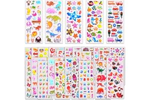 SWARKOL Stickers for Kids 1000+, 3D Puffy Stickers for Kids Toddlers 40 Different Sheets Variety Pack for Scrapbooking, Gifts, Rewards Including Animals, Stars, Fishes, Hearts, Dinosaurs, Cars and More
