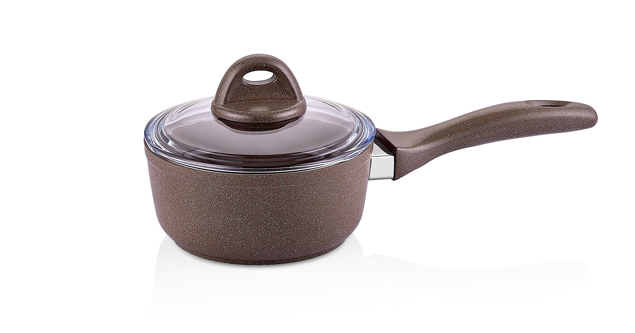 Buy Granite Sauce Pan with Tempered Glass Lid NonStick Scratch