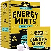 Viter Energy Caffeine Mints 80mg Extra Strength - 90 Pieces Caffeinated with B Vitamins. Sugar Free Vegan Breath Mint. Energize Nootropic Focus Booster for Fast Alertness (Peppermint Flavor, 30 Pack)