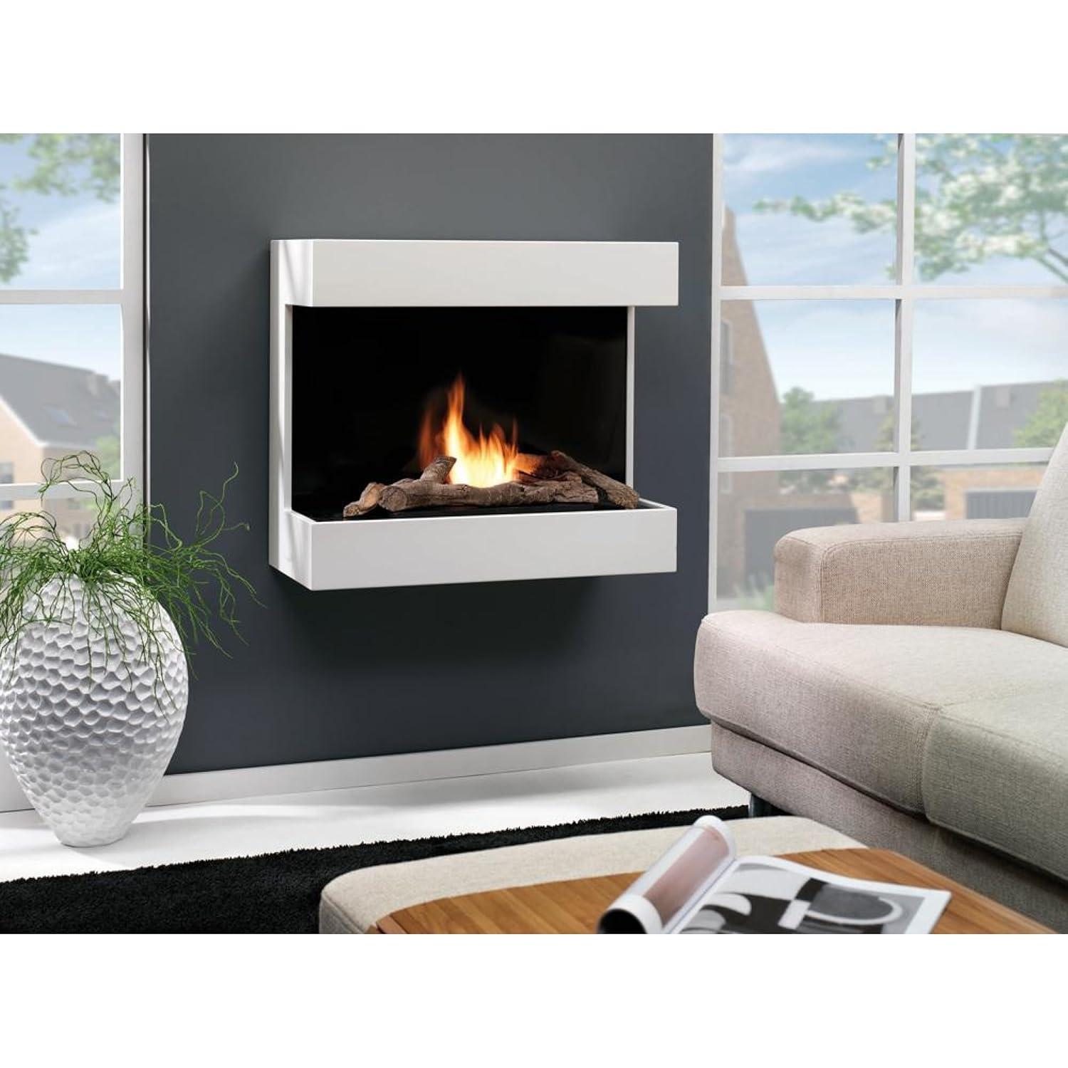 Muebles de salon con chimenea de bioetanol Los mejores muebles de salón.