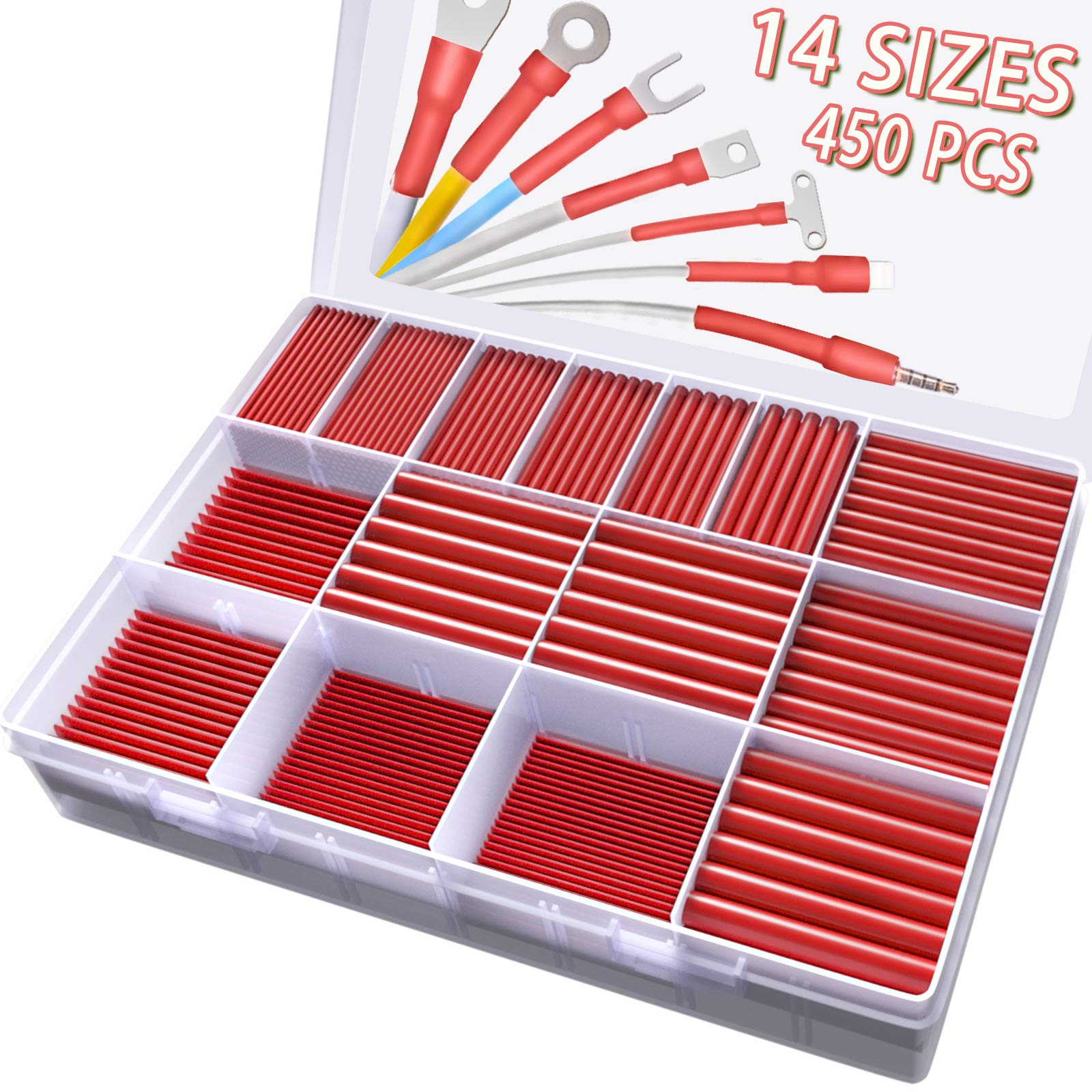 Pointool 2:1 Heat Shrink Tubing Kit (Multiple Sizes, Red Kit)
