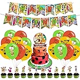 Flintstones Pebbles Bambam Backdrop for Birthday Party Supplies,The Flintstones Birthday Party Decorations Include Banner,Cak