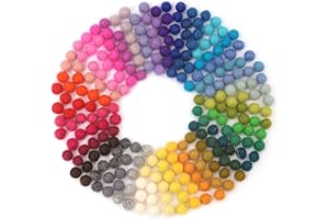Glaciart One Felt Balls, Felt Wool Balls (240 Pieces) 1 Centimeter - 0.4 Inch, Handmade Felted 40 Color (Red, Pink, Blue, Gray, Black, White, Pastel and More) Bulk Small Puff for Felting and Garland