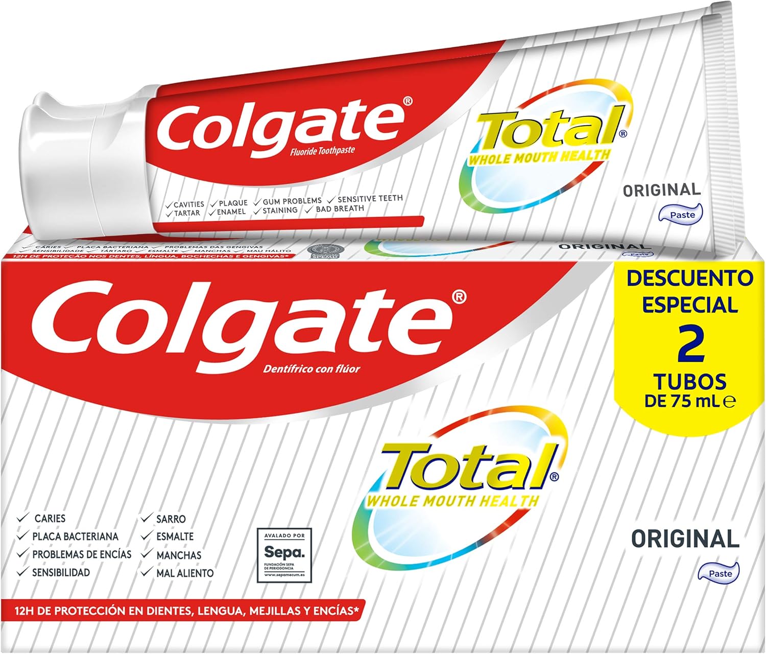2 tubos de pasta de dientes Colgate Total por 2,94€ (marcando aplicar cupón en compra recurrente)