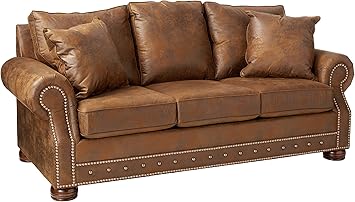 Amazon Com Beam Oak Magnus Southwestern Sofa Brown Kitchen