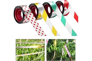 SFCDDTLG 4 Rolls Bird Scare Tapes- 656 Ft Bird Reflective Scare Tape Ribbon- Double Sided Spiral Repellent Reflective Tape for Drive Birds and Animal Away from House Garden Patio Lawn