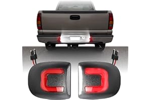 USR UNIQUE STYLE RACING USR 99-13 Silverado Pickup License Plate Light – LED Rear Lamps (Left + Right) Pair - Compatible with 1999-2013 Chevrolet Chevy 1500 Pick Up GMC Truck All Models (LED WHITE 6000K/ RED U SHAPE UPGRADE)