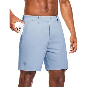 PULI Men's Golf Shorts 7 Inch Inseam Stretch Waterproof with 5 Pockets | Lightweight Quick Dry for Travel Hiking Casual Busin