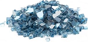 Margo Garden Products 1/4" 25lbs Dragon Glass, 25 lb, Sky Blue