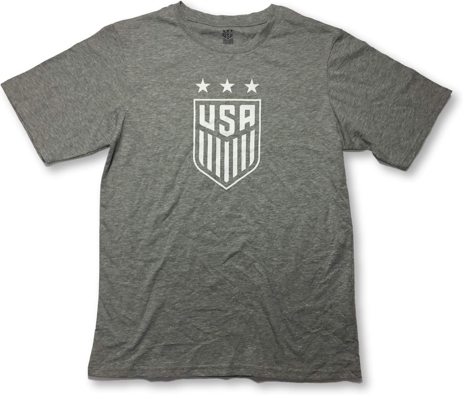 Icon Sports USA US National Team Soccer Crest Crew Neck Gray Adult T