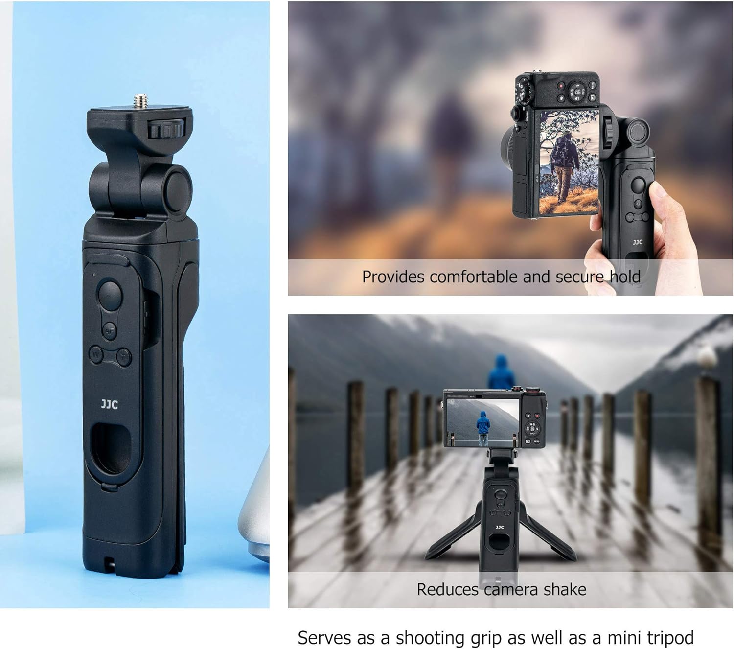JJC Shooting Handgrip w/BR-E1 Remote Control for Canon R1 R10 R7 R6 R5 R RP 6D Mark II 90D 77D 850D 800D 200D II M6 Mark II M50 M200 G5 X Mark II SX70 HS Cameras - Image 4