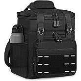 Lunch Box Cooler Bag - Tactical Insulated Lunchbox for Men - Large Soft Expandable Lunch Pail for Adults Work Outdoor Shifts Trips Black 16L