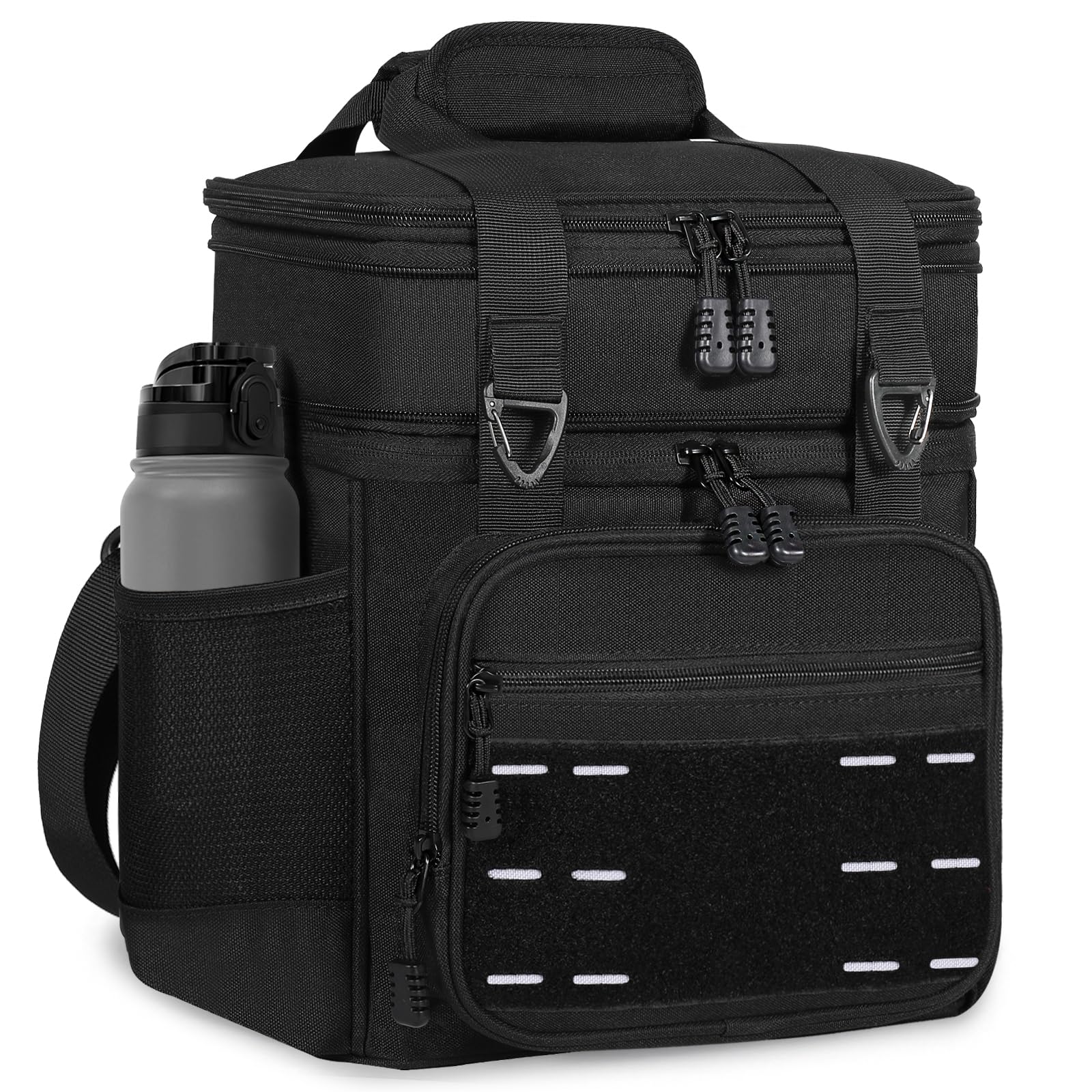 Lunch Box Cooler Bag - Tactical Insulated Lunchbox for Men - Large Soft Expandable Lunch Pail for Adults Work Outdoor Shifts Trips Black 16L Image Lunch Box Cooler Bag - Tactical Insulated Lunchbox for Men - Large Soft Expandable Lunch Pail for Adults Work Outdoor Shifts Trips Black 16L Image