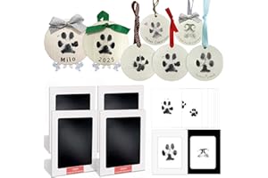 Skittypurr Inkless Pet Paw Print Kit,Dog Nose Print Kit,Ink Paw Print Ornament for Dogs Cats,Clean Touch Ink Pad,Mess Free,Pawprints Memorial Keepsakes,Pets Paw Print Impression Kit-4 Pack