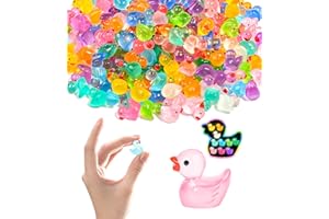 Mini Ducks Tiny Ducks, BIBUTY Luminous Mini Resin Ducks Glow in The Dark Little Small Ducks, Mini Figurines in Bulk Mini Plastic Ducks Dollhouse Accessories, Miniature Ducks Mini Toys Animals 120 Pack