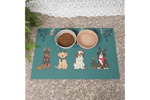 Casaido Dog Bowl Mats for Food and Water, Cat Feeding Mat Pet Dog Cat Bowl Mat, Non-Slip Super Absorbent,pet mats for Food and Water,Magical mat,Christmas Dog Gifts,Pet Feeding mat15.7x23.6 inches.