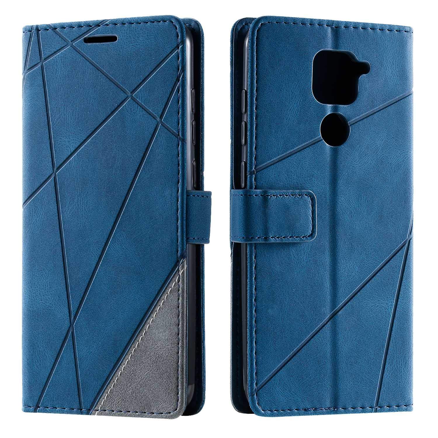 SONWO Xiaomi Redmi Note 9 Case, PU Leather Wallet Case with Magnetic Closure and Flip for Xiaomi Redmi Note 9, Blue