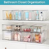 Vtopmart 4 Pack Stackable Clear Acrylic Drawers with Handles 30.5x19x17.8 cm view 5