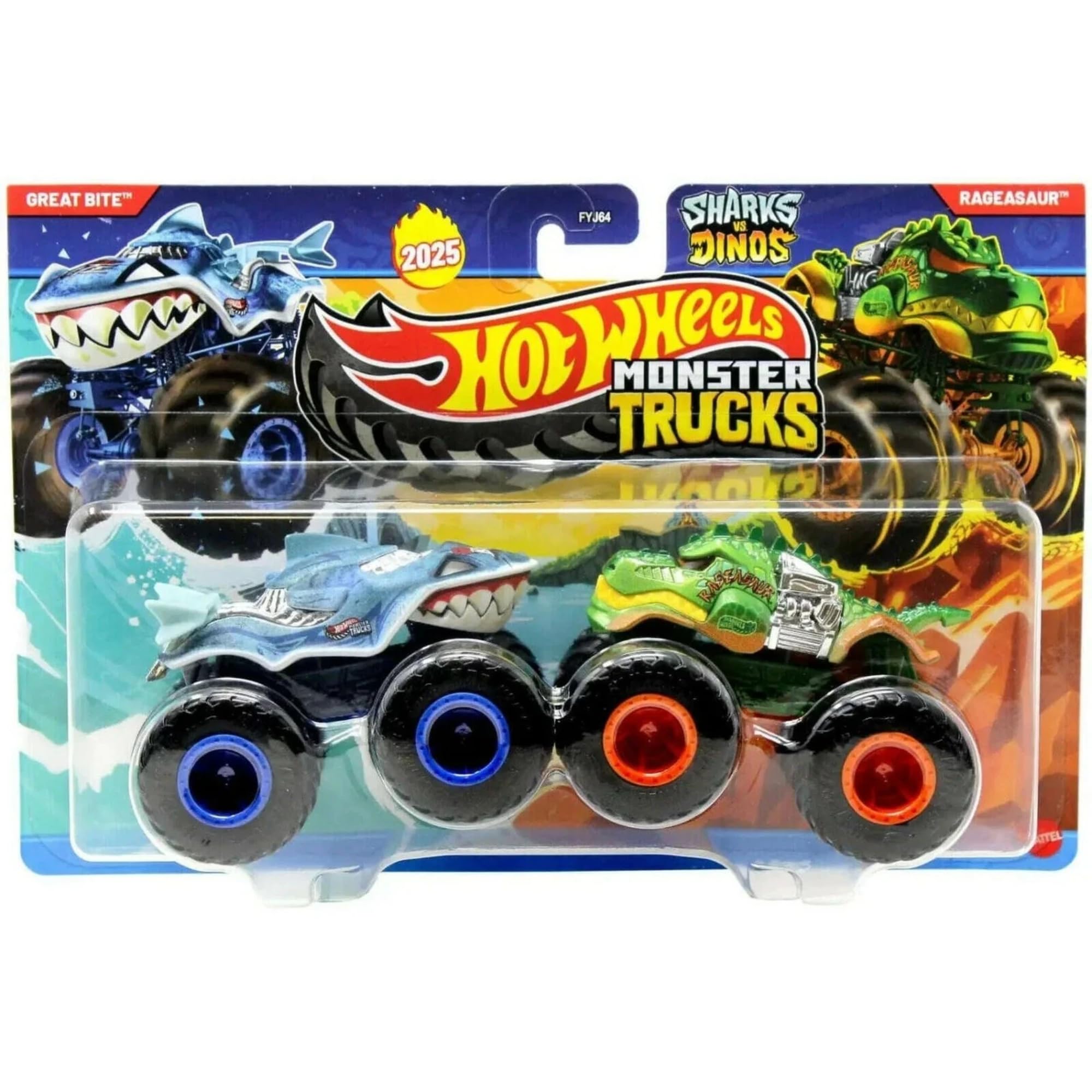 Hot Wheels Monster Trucks Demolition Doubles (Great Bite & Rageasaur JCC71)