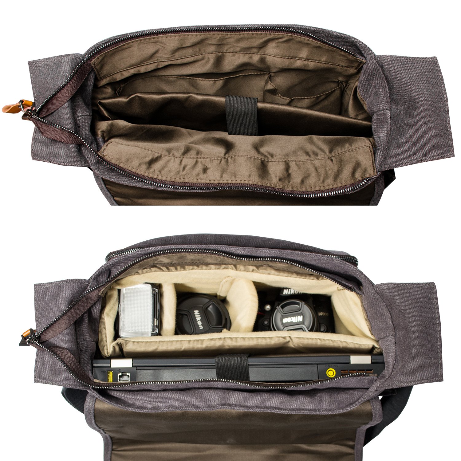 camera and laptop messenger bag