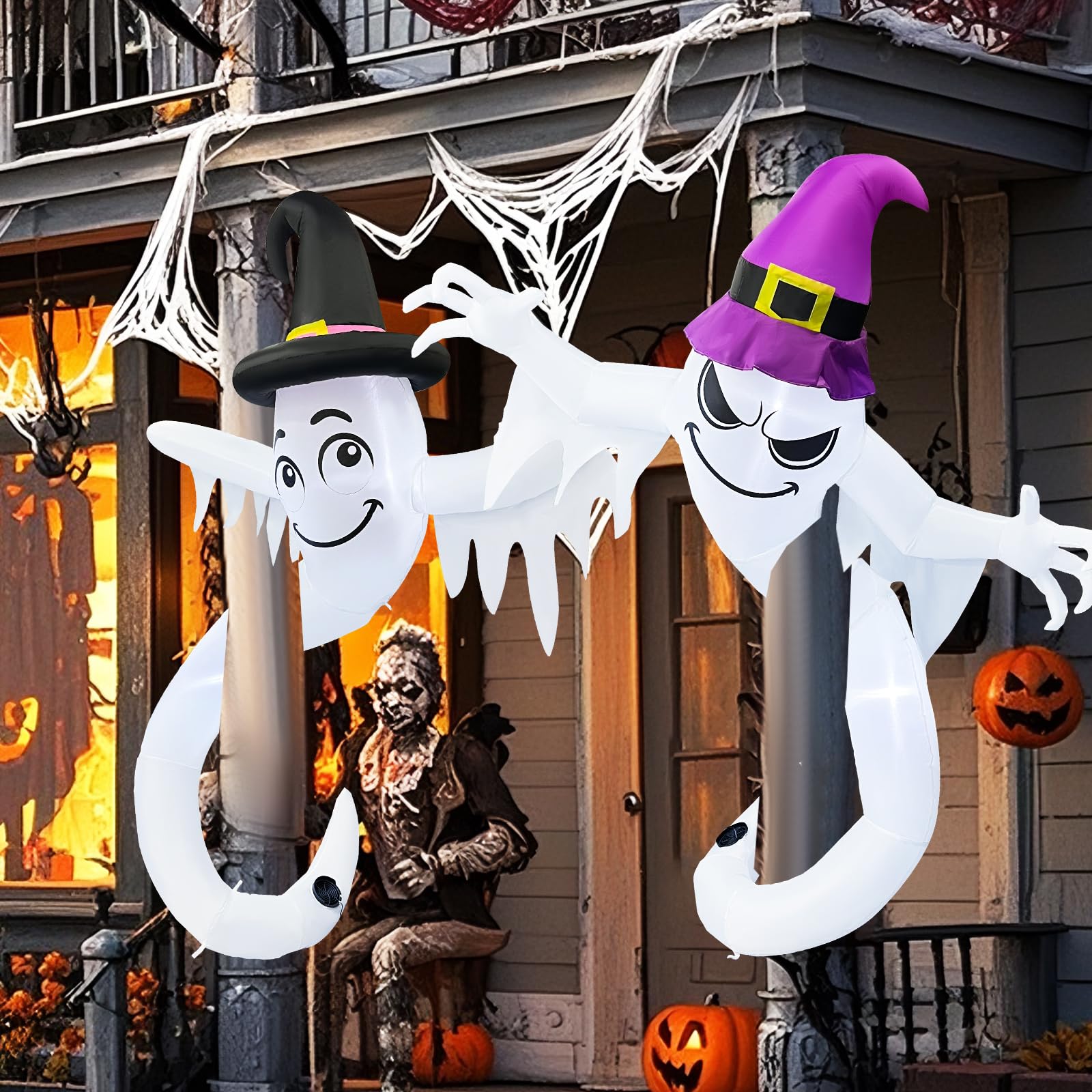 Photo 1 of ?2025 Latest Release? Halloween Inflatables Ghost Outdoor Decorations 6FT Double Ghosts Inflatable with 4 LED Lights Cute Blow Up Yard Decor for Outdoor Ghost Decor for Yard Garden Lawn