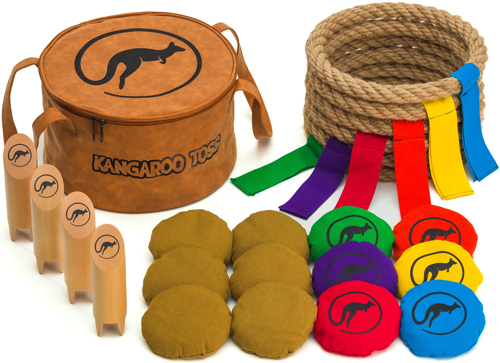 Kangaroo Toss - Official Set - Outdoor Games - Beach Toys - Yard Games - Backyard Games - Lawn Games - Camping Games - Ladder Toss - Bocce - Cornhole - For Adults and Family