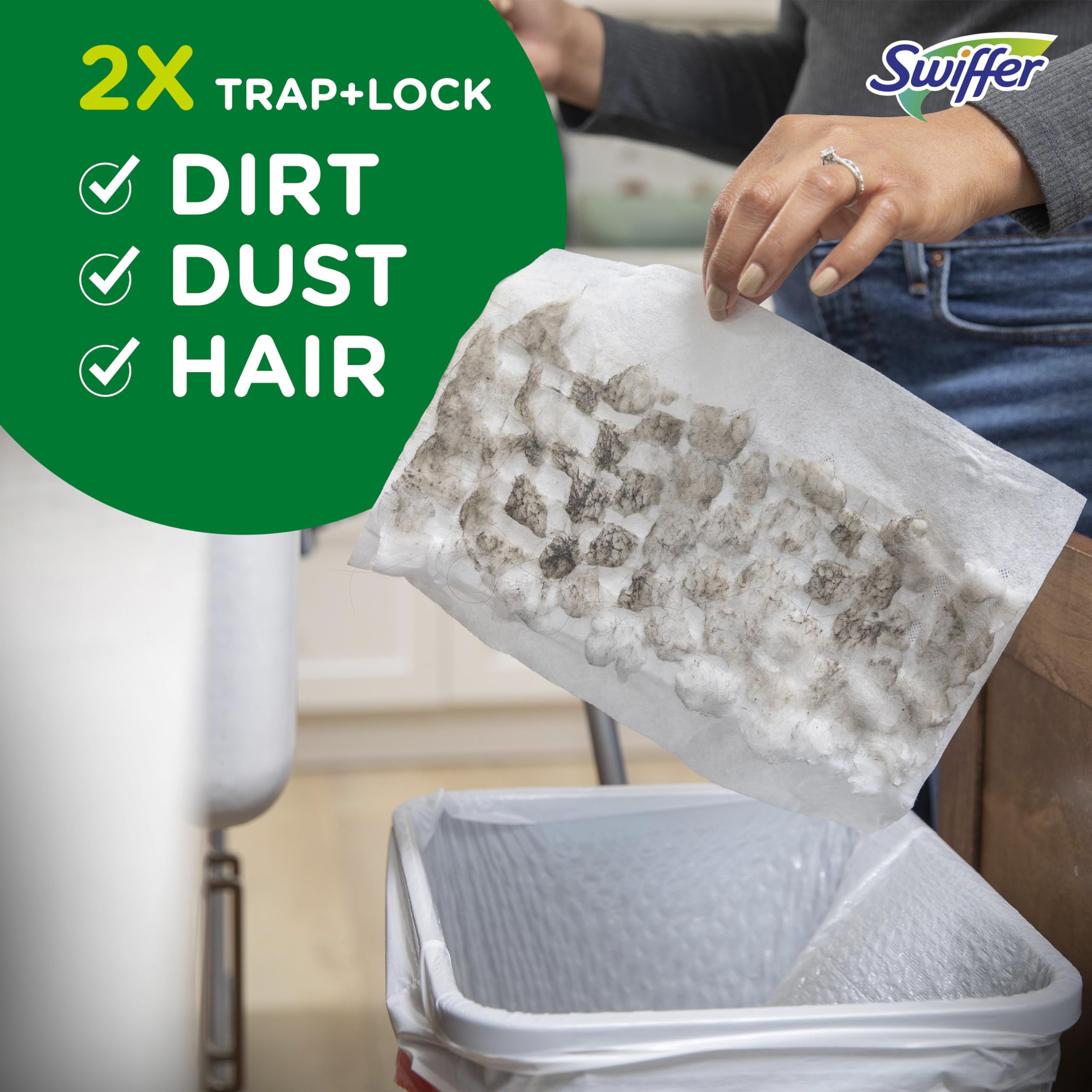 Swiffer Sweeper Heavy Duty Dry Multi-Surface Cloth Refills for Floor Sweeping and Cleaning, Unstopables Fresh Scent, 20 Count