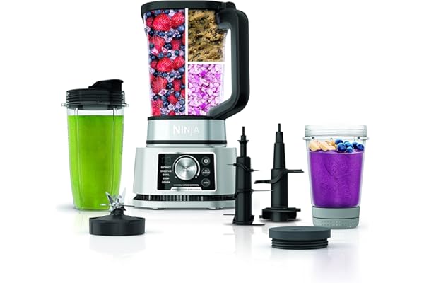 Ninja SS351 Foodi Power Blender & Processor System 1400 WP Smoothie Bowl Maker & Nutrient Extractor* 6 Functions for Bowls, S