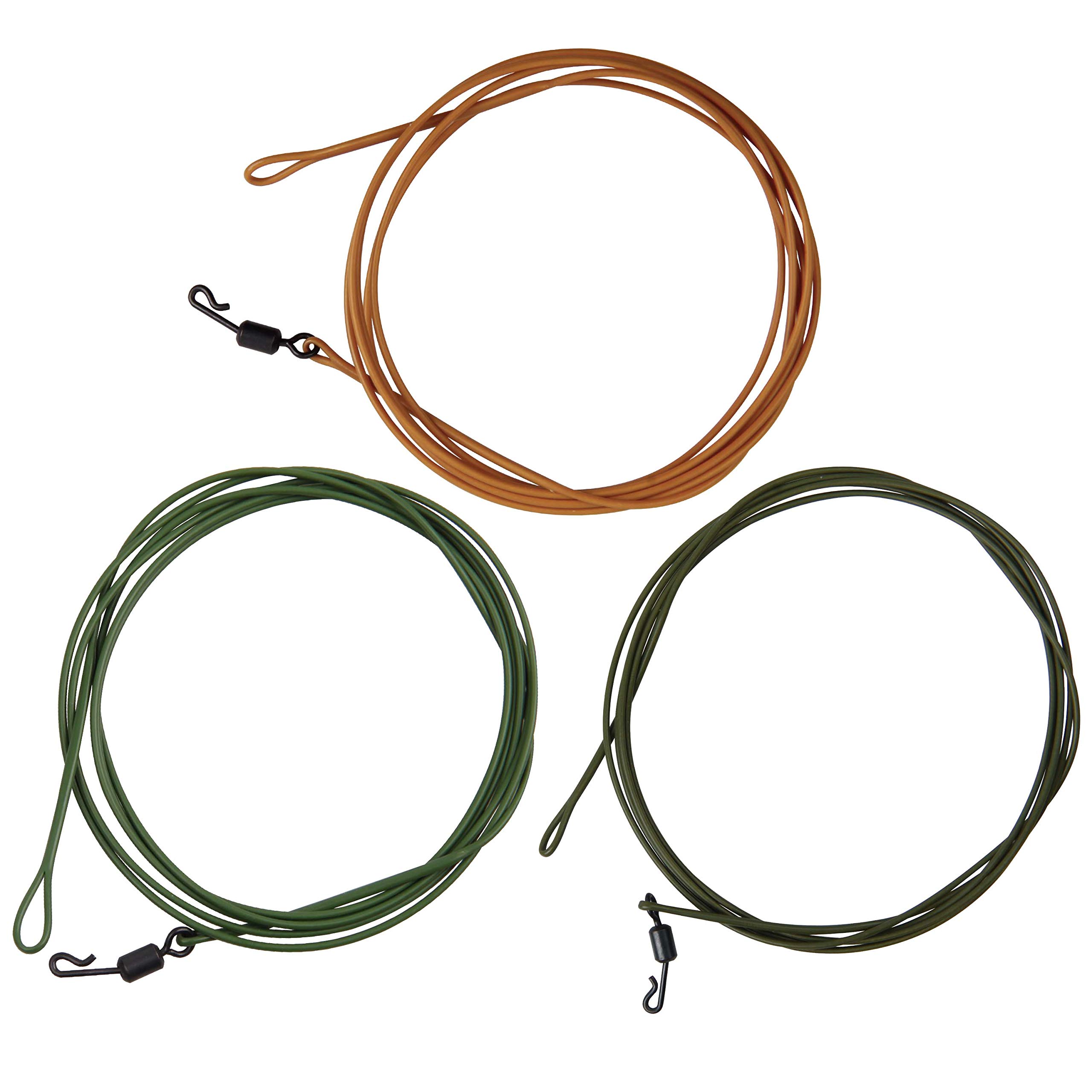 Carp Fishing Leaders Line High Strength Monofilament Nylon Leader Line with Swivels 1M/80LB for Rig Making Catfish Pike Fishing Accessories(Mixed colors-3pcs)