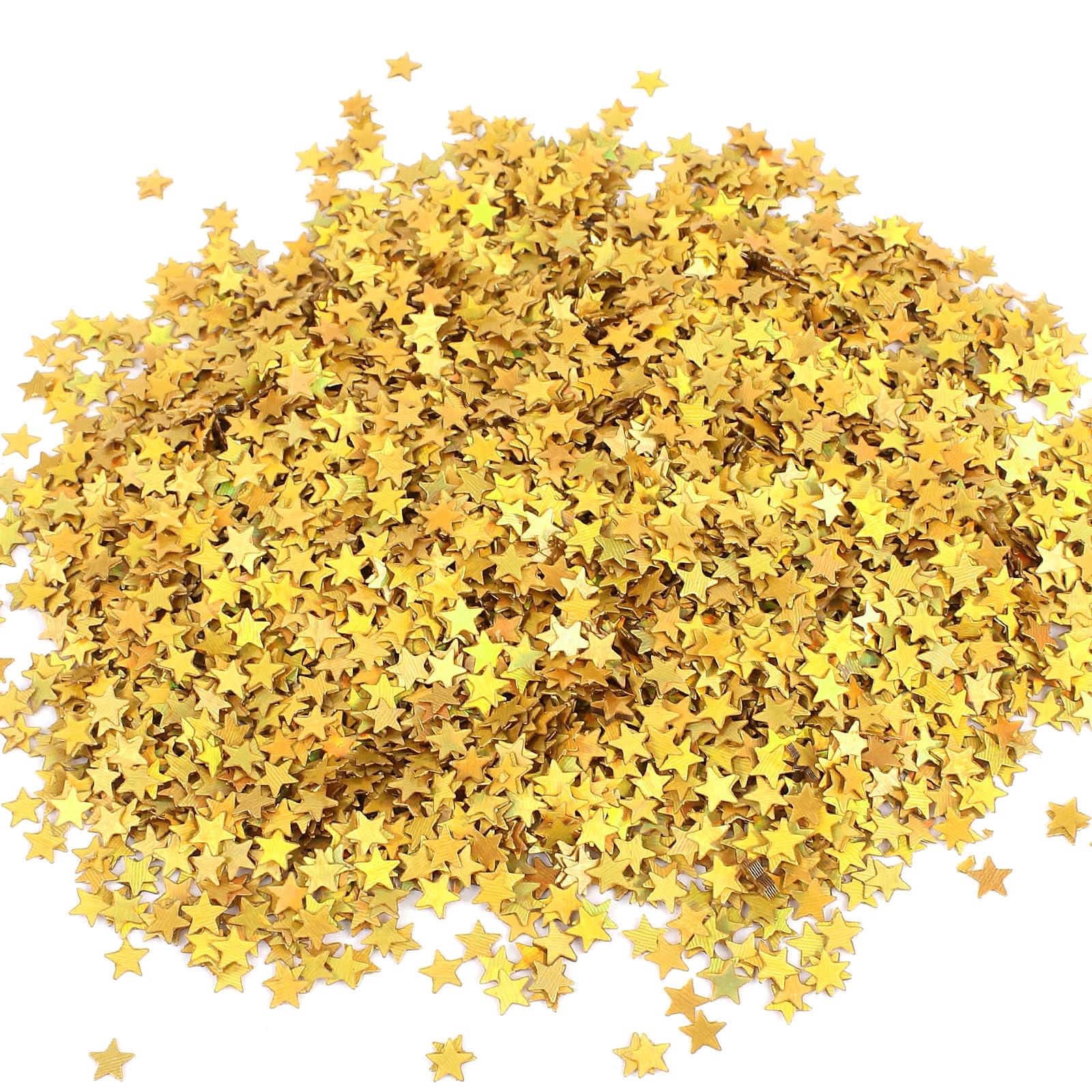 12000 Star Table Confetti, 6mm Glitter Sequins Gold Star Sequins PVC Sparkle Confetti Gold for Children’s Day Wedding Birthday Party Decoration (60g)