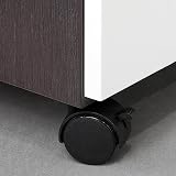 Emuca Pack of 4 Black Swivel Castors 50mm with Brakes and Plate view 2