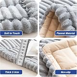 GKXLH Thick Corduroy Sofa Cover 90x210cm Light Grey 2 3 Seater Non-Slip view 6