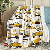 Ottoy Construction Trucks Blanket Lightweight Plush Fuzzy Cozy Soft Blankets for Couch Quilt Decorative Birthday Gift 50"x40" for Kids