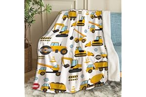 Ottoy Construction Trucks Blanket Lightweight Plush Fuzzy Cozy Soft Blankets for Couch Quilt Decorative Birthday Gift 50"x40" for Kids